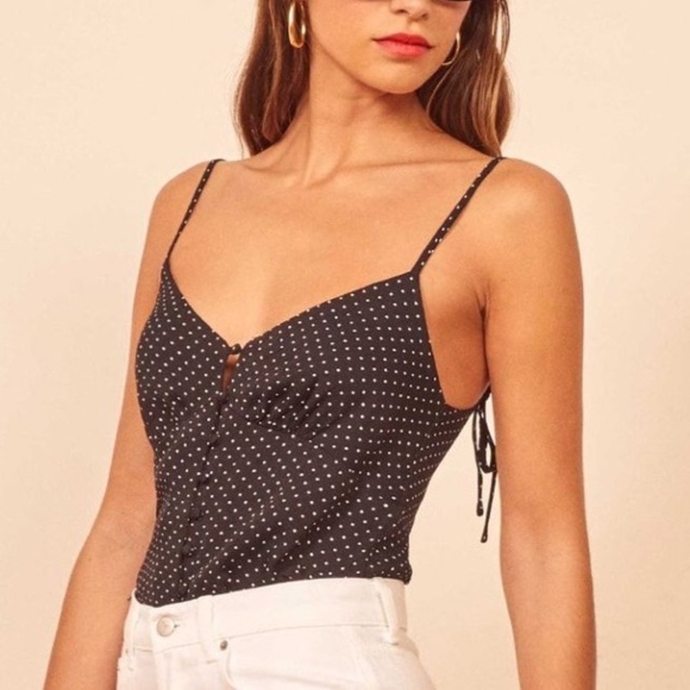 Reformation - Rampart Tank - Black w/White Polka Dots - Size M
